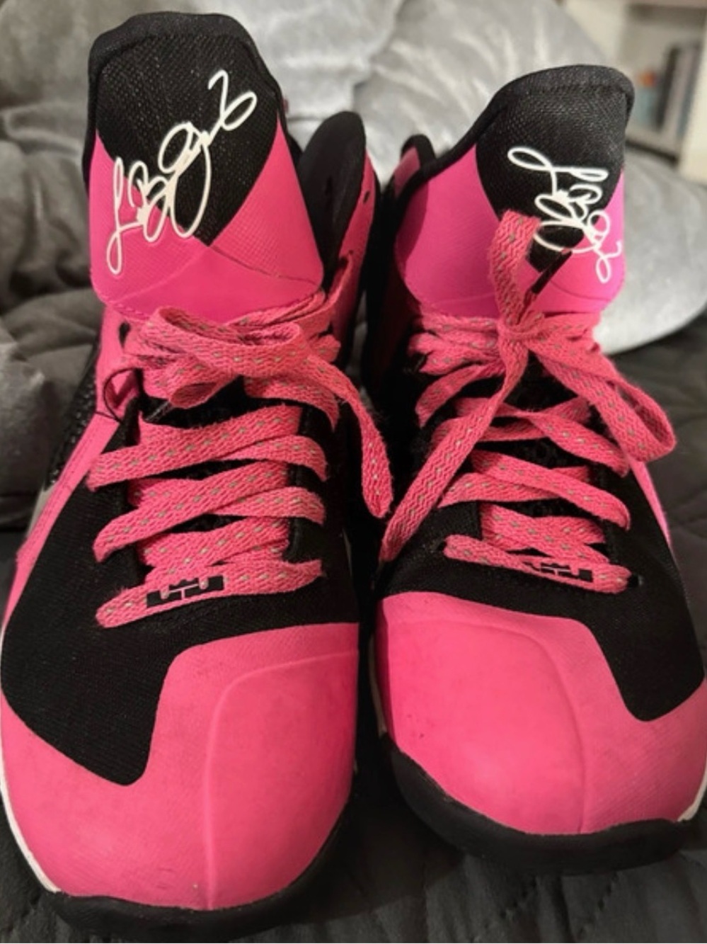 Signature Women's Pink and Black Basketball Shoes Lebron
